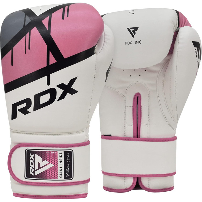 Жіночі боксерські рукавички RDX для муай-тай, кікбоксингу та MMA, рожеві, шкіра Maya Hide, для тренувань із боксерською грушею, 8-12 oz
