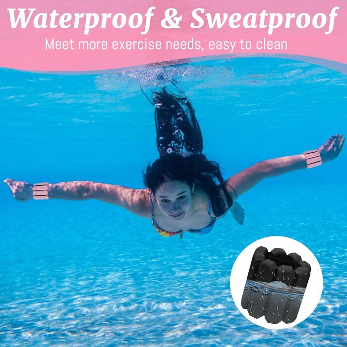 Важкі манжети на зап'ястя Omtofo, 2 шт (по 0,45 кг), регульовані, для йоги, танців, пілатесу, аеробіки, кардіо, ходьби, зелені (чорні)