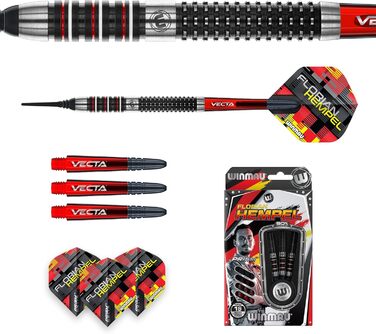 Дротики для дартсу WINMAU Soft Flo Hempel 21г NT90% чорні