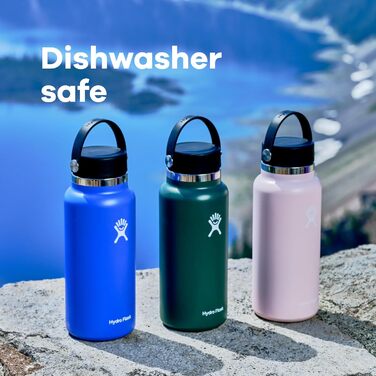 Термос-пляшка HYDRO FLASK 946 мл із нержавіючої сталі для води та спорту, ізольована, з герметичною кришкою Flex Cap, для напоїв, чорна
