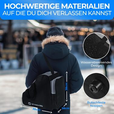 Сумка для ковзанів STYNGARD Montreal: для фігурного катання та інлайнів, чорно-біла, міцна