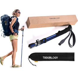 Складані трекінгові палки TREKOLOGY TREKZ SE для жінок, чоловіків і літніх людей — легкі телескопічні палиці для скандинавської ходьби з EVA-ручкою, для походів, кемпінгу, подарунок