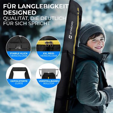 Дитячий мішок для лиж STYNGARD Andermatt (160 см) - міцний, з надійними застібками