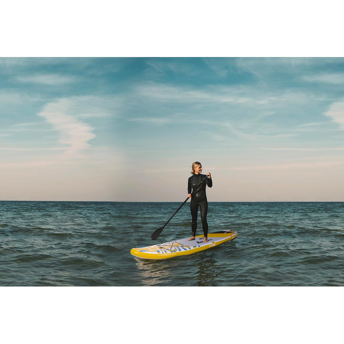 Надувна SUP-дошка Zray E11 Dropstitch, 335x81x13 см, жовта, з веслом, насосом і сумкою