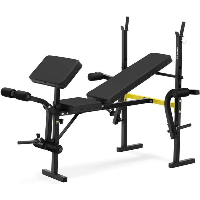 Мультифункціональна лавка для жиму Gymrex GR-TB 51, регульована, до 100 кг, тренувальна штангова лавка, похила лавка