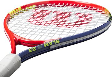 Тенісна ракетка Wilson Slam Junior 23 для хлопчиків, червоно-жовта, натягнута, 205г, довжина 23 дюйми