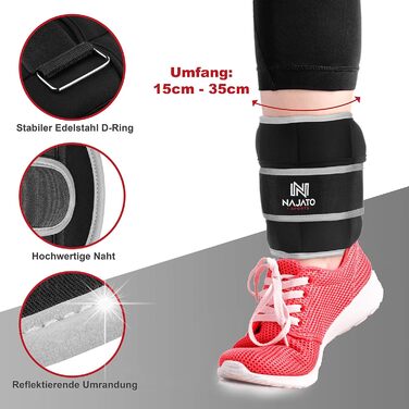 Набір манжет для ніг з регульованими вагами (2 шт.) – 1.6 кг (1 пара)