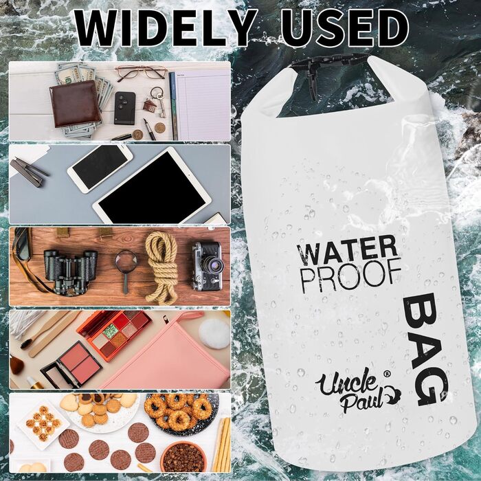 Водонепроникна сумка Uncle Paul 2L - мішки для зберігання, 5L (1.1 гал), білі