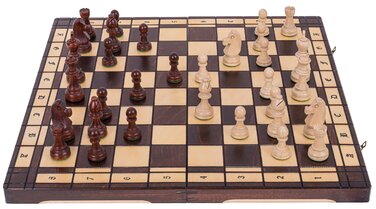SQUARE — Великі дерев'яні шахи 530: шахівниця 57 см, обважені фігури