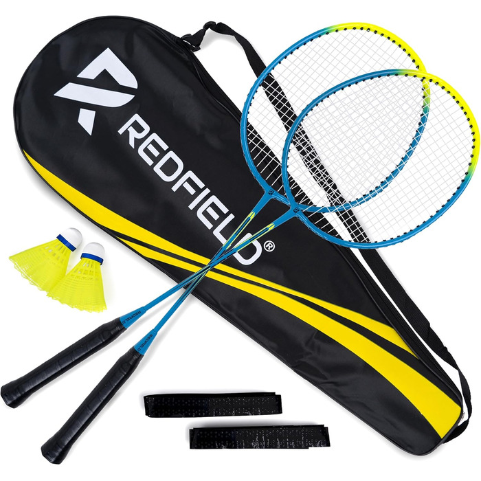 Набір для бадмінтона Redfield: 2 ракетки, 2 волани, сумка, 2 ручки, для спорту та розваг