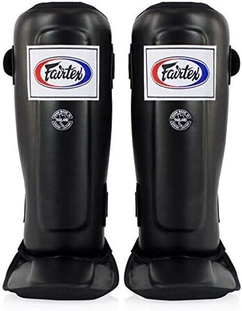 Захисні щитки для гомілки Fairtex SP3 для тайського боксу, подвійна амортизація, чорні, розмір M