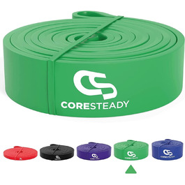Coresteady фітнес-стрічка і гумова стрічка для спорту – міцна гумова стрічка для підтягувань для чоловіків і жінок – для силових тренувань і нарощування м'язів – тренування, фітнес, допомога при підтягуваннях – фітнес-стрічка 4, зелена, сильна, 22-56 кг
