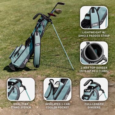 Гольф сумка Sunday Loma: легка сумка з ременем та стійкою – ідеальна для поля, Par 3 та Executive курсів