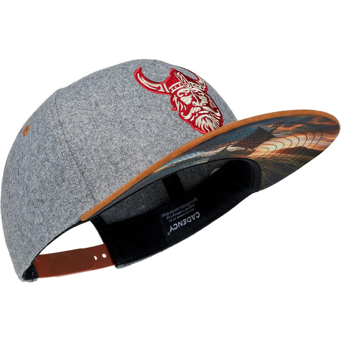 Кепка-снапбек Cadency унісекс з прямим козирком, регульована бейсболка Viking (сіра, один розмір)