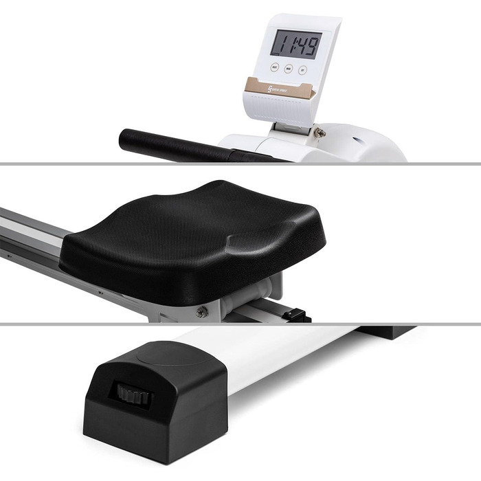 Capital Sports Row Shaper M1: Тренажер для дому з 8 рівнями магнітного опору, LCD-монітором та колесами, для кардіотренувань