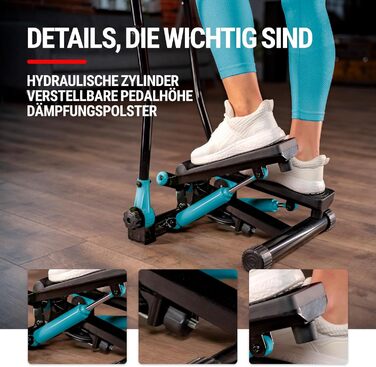 Степпер Hop-Sport HS-45S Slim для дому, блакитний, з комп'ютером, апарат для всього тіла Up-Down-Side