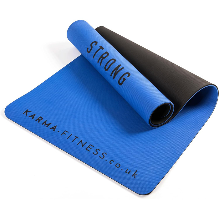 Тренувальний килимок для фітнесу – великий, широкий та товстий (183x80x10 мм) – TPE килимок, неслизький, для дому, HIIT, Pilates, гімнастики, сірий (з принтом)