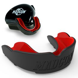 Захисний капу для бойових видів спорту MADGON Guardian - чорний/зелений (чорний/червоний) | Капа для MMA, боксу, кікбоксингу, дихання