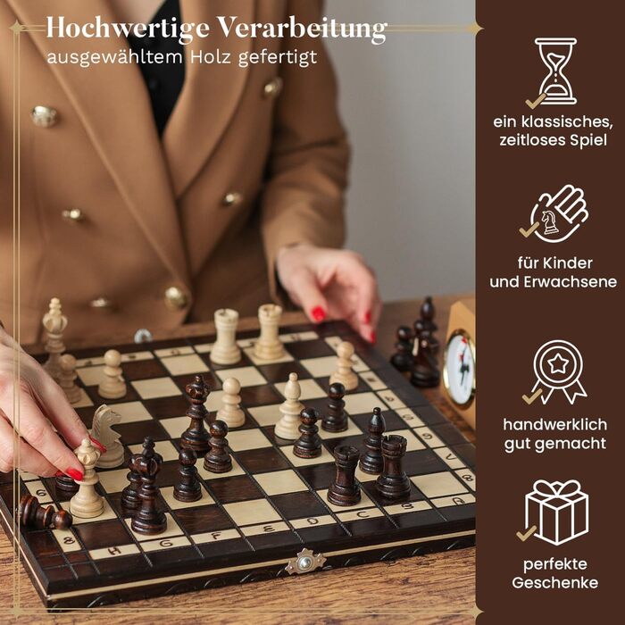 Набір для турнірного шаху Master Of Chess | Шаховий набір з дерева, 35 см | Класичний Staunton, шахове поле для дорослих та дітей