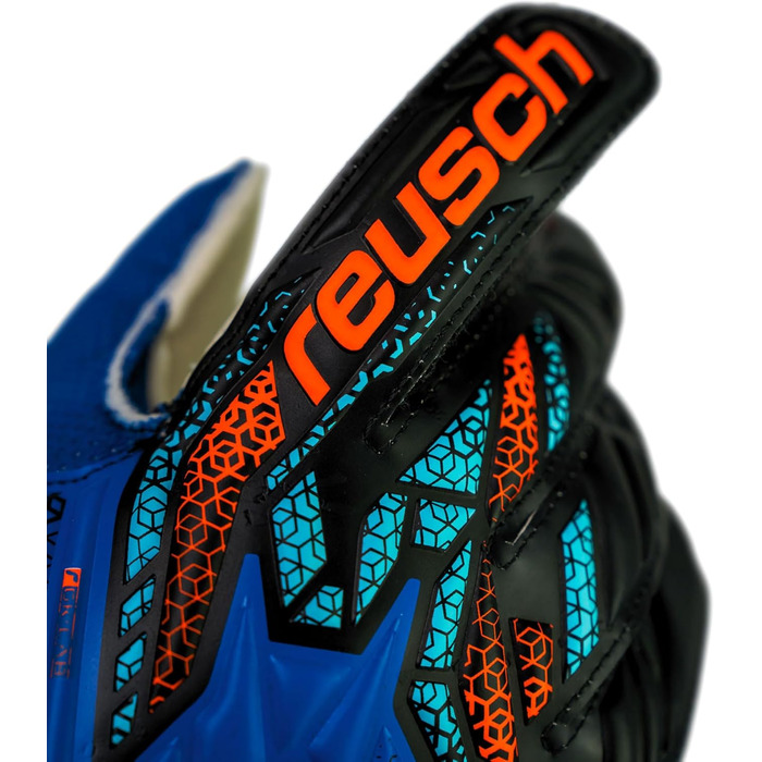 Воротарські рукавички Reusch Attrakt Solid Junior - дитячі, для футболу, блакитно-помаранчеві, розмір 6