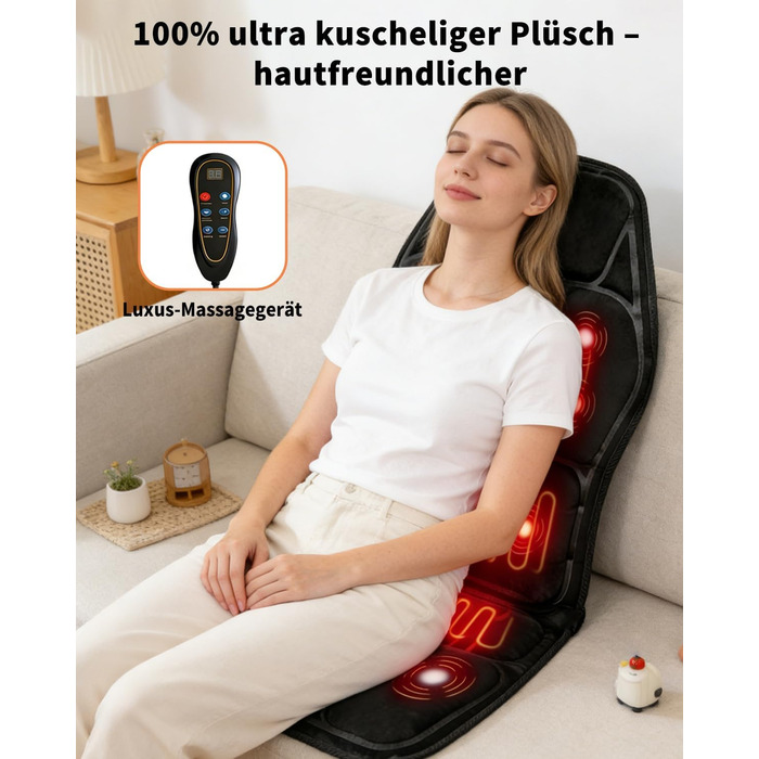 Електрична масажна подушка для спини та шиї з підігрівом та вібрацією. Масажна подушка для крісла, для дому та офісу