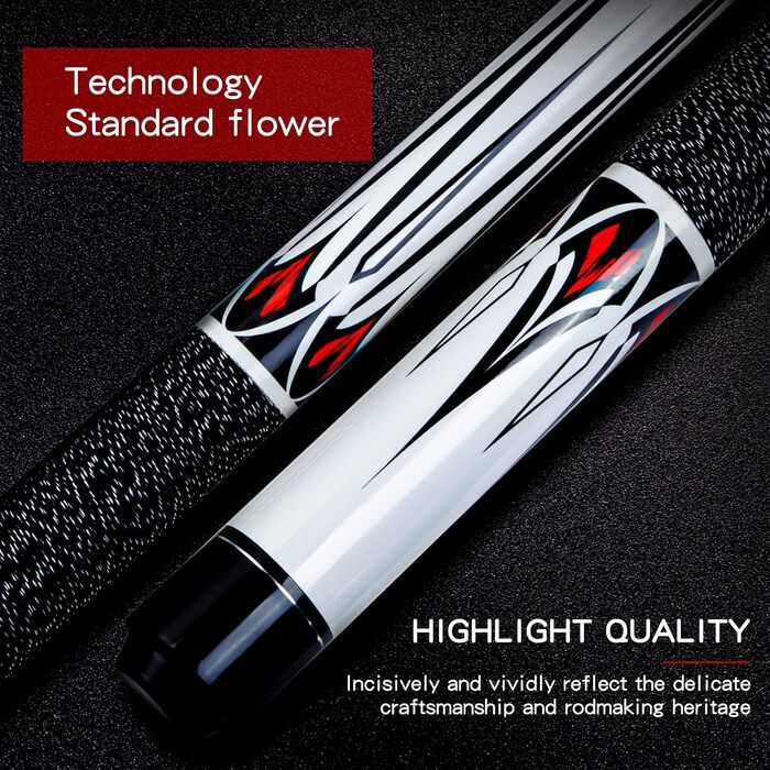 Більярдний кий Queue Stick 147,3 см, комплект з 2-х частин, згортка з акації, вага 19/20/595.3 г, 1/2