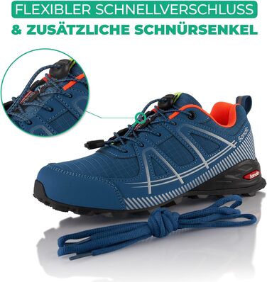 Черевики для трекінгу та трейлраннінгу для жінок та чоловіків. Дихаючі туристичні черевики. Колір: блакитний, сірий. Розмір: 46 EU