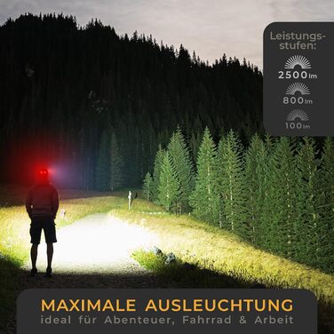 Лампа-налобник LED LICHTMEISTER® - 2000 Люмен, акумулятор 5000 mAh, надзвичайно яскрава