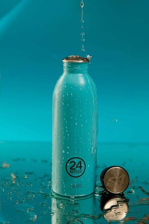 Пляшка для води 24Bottles, нержавіюча сталь, 500 мл, легка, неізольована, для роботи, школи та університету, жовта (Citrus)