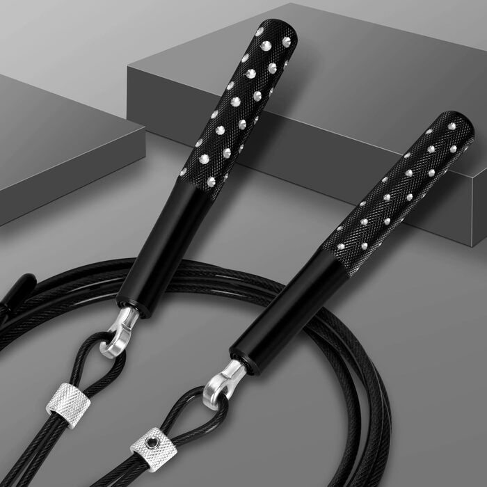 Стрибкове канат Springseil Wastou: регульований, для фітнесу, чорний