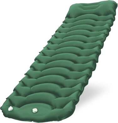 Надувний килимок Isomatte CIXMUS з самонадуванням, 10 см товщини, з насосом та подушкою, водонепроникний, для кемпінгу та відпочинку на природі, зелений