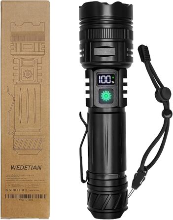 Ліхтар LED WEDETIAN 30000 Люмен, Тактичний ліхтар USB, 5 режимів освітлення, для кемпінгу, туризму, надзвичайних ситуацій