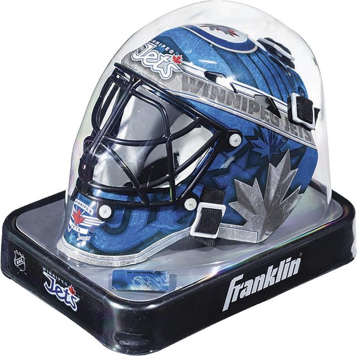 Міні-хокейна маска воротаря Franklin Sports NHL Winnipeg Jets, колекційна, з чохлом, офіційна ліцензія, сувенір