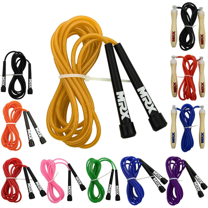 Стрибкове канат MRX PVC з пружиною для кардіотренувань, універсальний для дітей та дорослих, 22.9 см, жовтий
