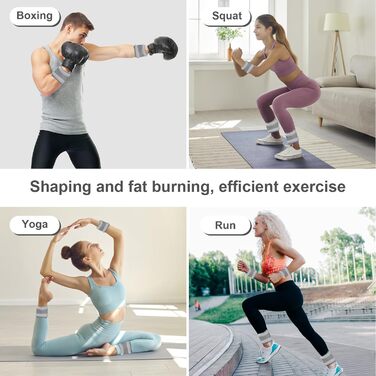 Важкі манжети для ніг та рук (0,5 кг) - 2 шт. для пілатесу, йоги, ходьби, бігу, аеробіки (сірий)