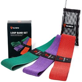 Фітнес-гума для сідниць та ніг VIA FORTIS Booty Band (тканинна, антиковзка) - для залу та дому