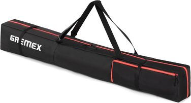 Сумка для лиж GREMEX Skitasche: водонепроникна, міцна, ергономічна, для 1 пари лиж, аксесуари для гірськолижного спорту, блакитно-жовта (чорно-рожева), 180 см