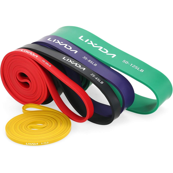 Набір фітнес-гумок Lixada з натурального латексу з дверним анкером, ручками з піни та сумкою для силових тренувань