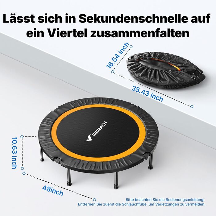 Міні-трамплін MERACH 102/122 см - фітнес-трамплін, до 150 кг, без ручки
