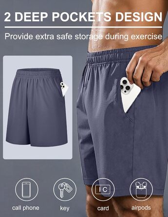 Шорти баскетбольні чоловічі OYGSieg, спортивні шорти з кишенями, швидковисихаючі, для тренувань, бігу, повсякденного носіння, комплект 6 шт. (XXL)