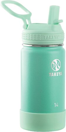 Дитяча вакуумна пляшка Takeya Actives з нержавіючої сталі зі соломинкою, 400 мл, колір морська піна