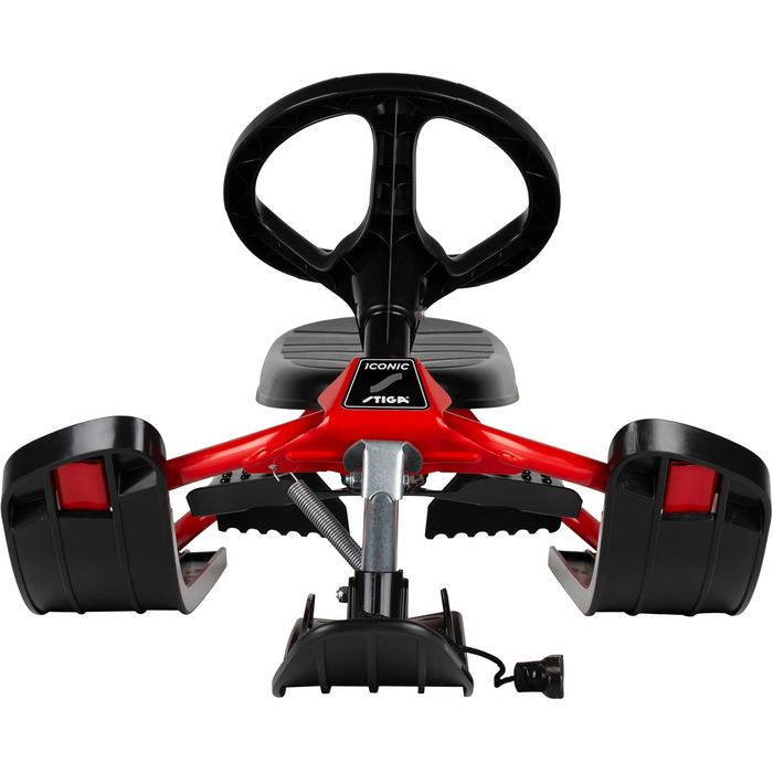 Санки STIGA Snowracer Iconic для дітей від 5 років, сталевий каркас, гальмо, буксирувальний трос, до 80 кг, червоно-чорні – міцні санки для зимових розваг