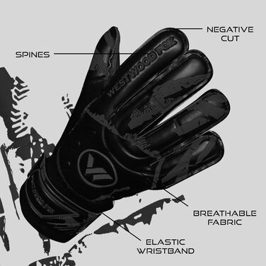 Воротарські рукавички WESTWOOD FOX Fingersave для дітей та юнаків, DumboLatex, 4+3 мм, розмір 6 (8-10 років), жовто-білі