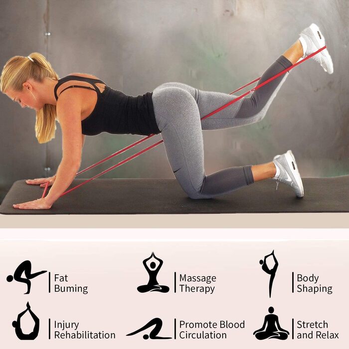 Набір еластичних стрічок для фітнесу та йоги: резинки для силових тренувань, фітнес-гумки для занять у залі та вдома