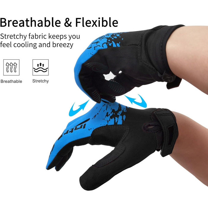 Рукавички для велосипеда, чоловічі та жіночі, сенсорні, дихаючі, легкі, для шосейних велосипедів, Outdoor, блакитні