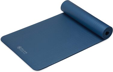 Yogamat Gaiam Essentials товстий 1 см, синій (183x61 см) для йоги та фітнесу з ременем