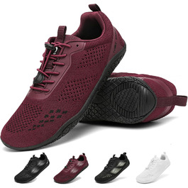 Босижні кросівки Geweo для жінок та чоловіків: зручні, широка передня частина, легкі, для фітнесу, кросфіту, силових тренувань, без підйому, для хайкінгу, унісекс, 37-47EU, бордовий, 45 EU, широкі