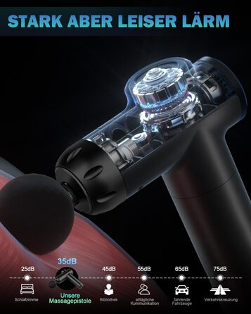 Масажер для м'язів, пістолет для перкусійної масажі, тихий електричний ручний масажер з LCD-екраном, 99 швидкостей, 8 насадок, подарунок для чоловіків/жінок, чорний