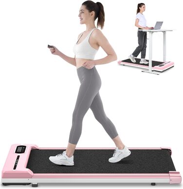 Ходьбова доріжка HomeFitnessCode - компактний електричний біговий тренажер для дому (рожевий)