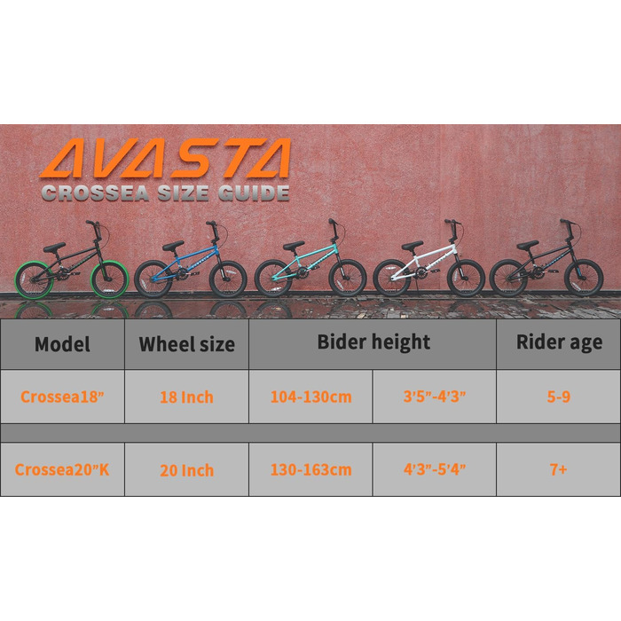 Дитячий BMX велосипед AVASTA Freestyle для дітей від 5 років, кілька кольорів, для початківців